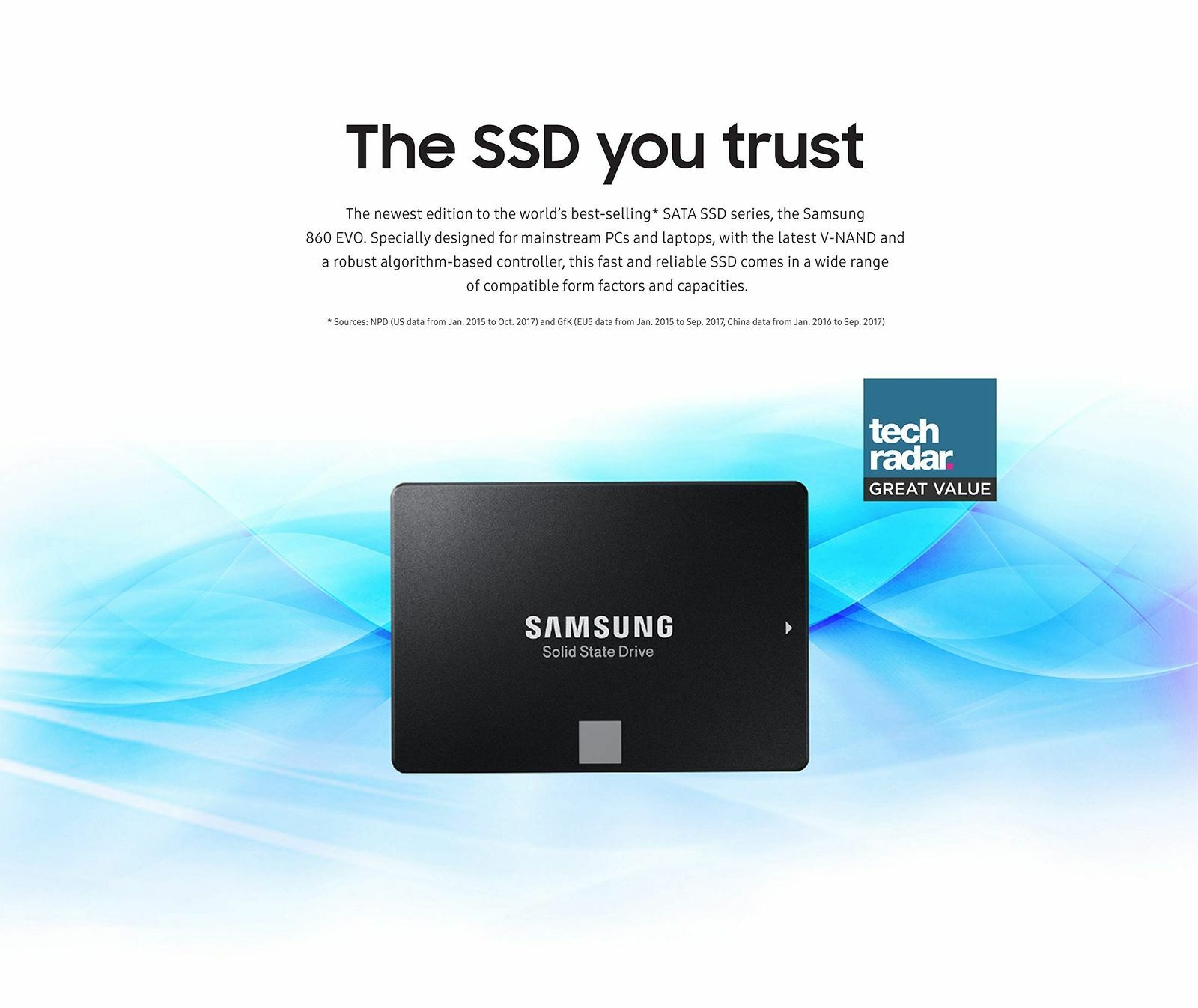 Samsung 860 EVO V-NAND 1TB SSD (MZ-76E1T0B/AM) SATA 6Gb/s
