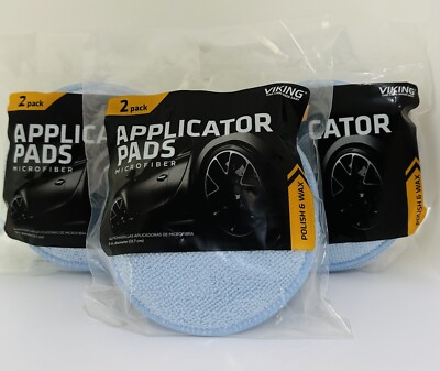 (3) VIKING Microfiber Car Detailing Applicator Pads Car Wax Applicator 5 Inch