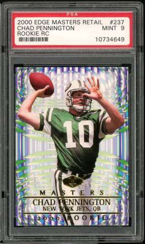 Chad Pennington Rookie Card 2000 Edge Masters Retail #237 PSA 9. rookie card picture