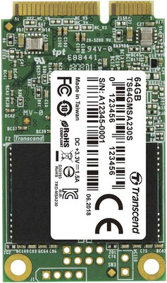 Transcend TS64GMSA230S 64GB SATAIII Msata SSD 230S Internal Solid State Drive, 1
