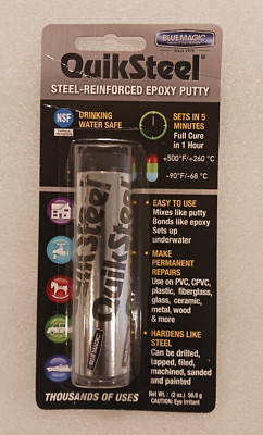 QuikSteel Metal Epoxy Putty Steel Reinforced Epoxy Putty    ( 2 .oz )