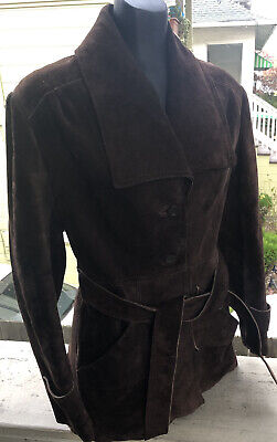 1960s Coats and Jackets Vintage ca.1960’s Women’s DEVRI LTD.  Brown Suede Stylish Coat $74.99 AT vintagedancer.com