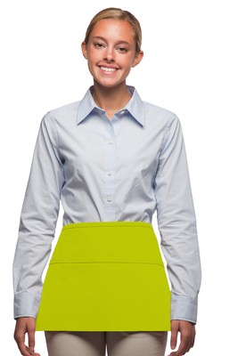 3 Pocket Waist Apron Lime Green Waiter Waitress Bar Staff Craft USA Made New