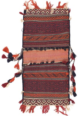 Arabian Show Horses Saddle Bag Hand Knotted By Afghan Artisan Woolen Area Rug