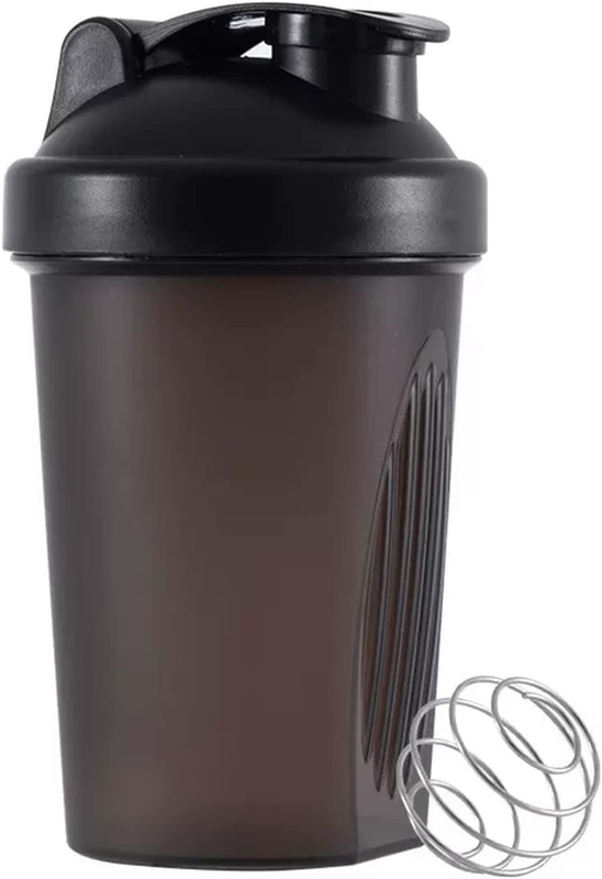 Premium Protein Shaker Bottle, Black, 400Ml/13.5Oz Capacity, Non-Leak Flip Cap w