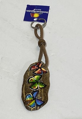 Dominican Republic  Has It All  Painted Butterflies Keychain Souvenir New￼