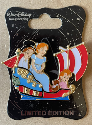 WDI Disney Peter Pan's Flight Wendy John Michael  Attraction Ship LE 300 Pin