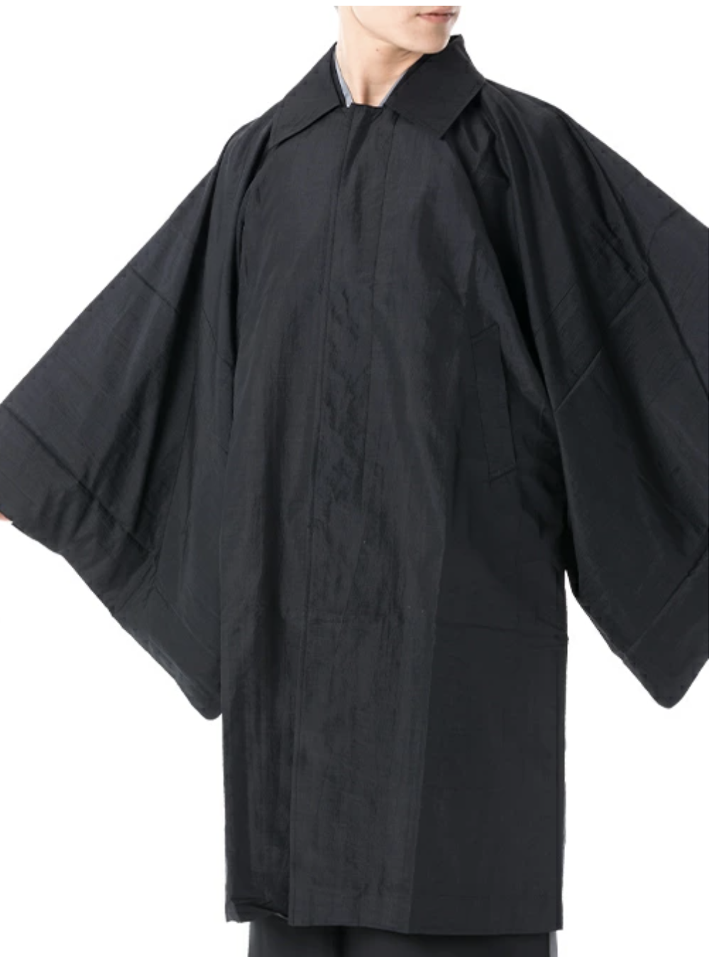 Japanese Men's Traditional Kimono Rain Coat Jacket Black Water