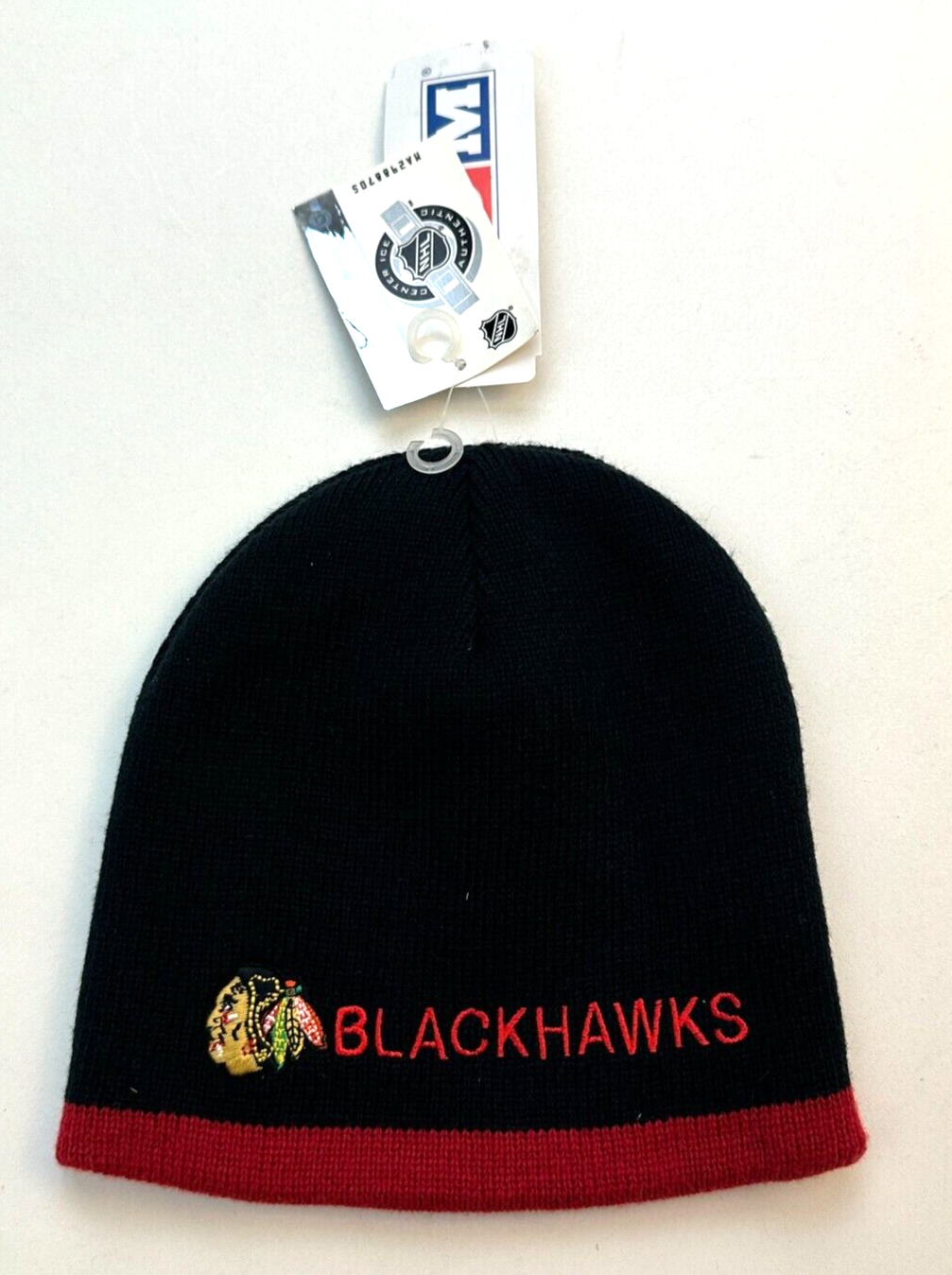 CCM Hockey Chicago Blackhawks Двусторонняя шапка-бини NHL Унисекс Черный, красный Новый