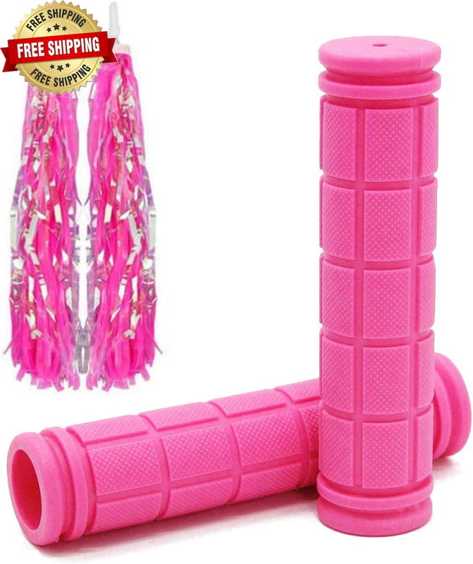 Bike Handlebar Grips with Tassel Streamers, Non-Slip Soft Rubber Bik ⭐️⭐️⭐️⭐️⭐️