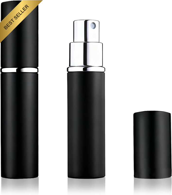 2PCS Perfume Atomiser, 10Ml Perfume Travel Bottle, Black Leak Proof Pump Type Mi