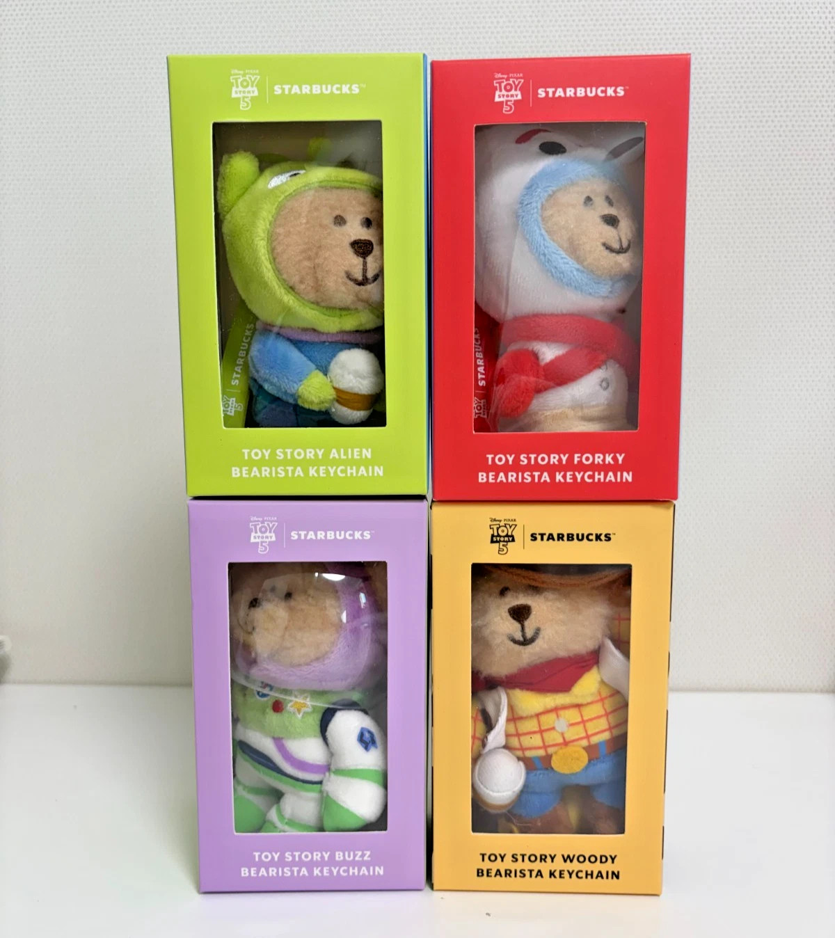 Starbucks Korea Toy Story Bearista Keychain Plush Doll Woody Buzz