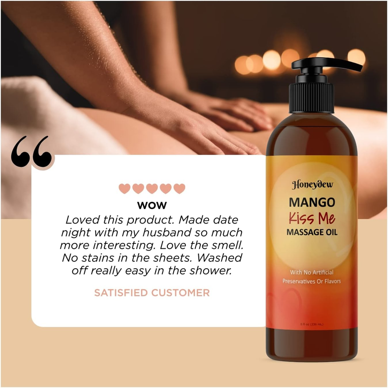 Couples Romantic Mango FLAVORED Massage Oil Sexual Pleasure Full Body Moisturize