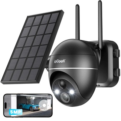 ieGeek 360° Wireless Outdoor Security Camera 5MP PTZ Home Battery WiFi CCTV Cam