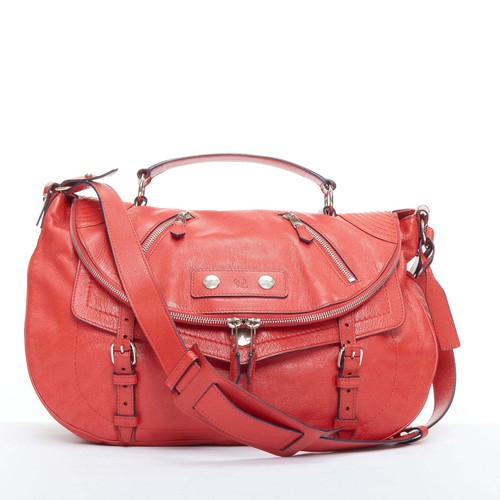 ALEXANDER MCQUEEN Faithful red leather zip biker detail
