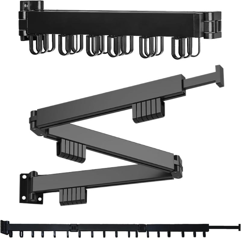 Wall Mounted Clothes Drying Rack - Collapsible, Foldable Space Saving Laundry Ha