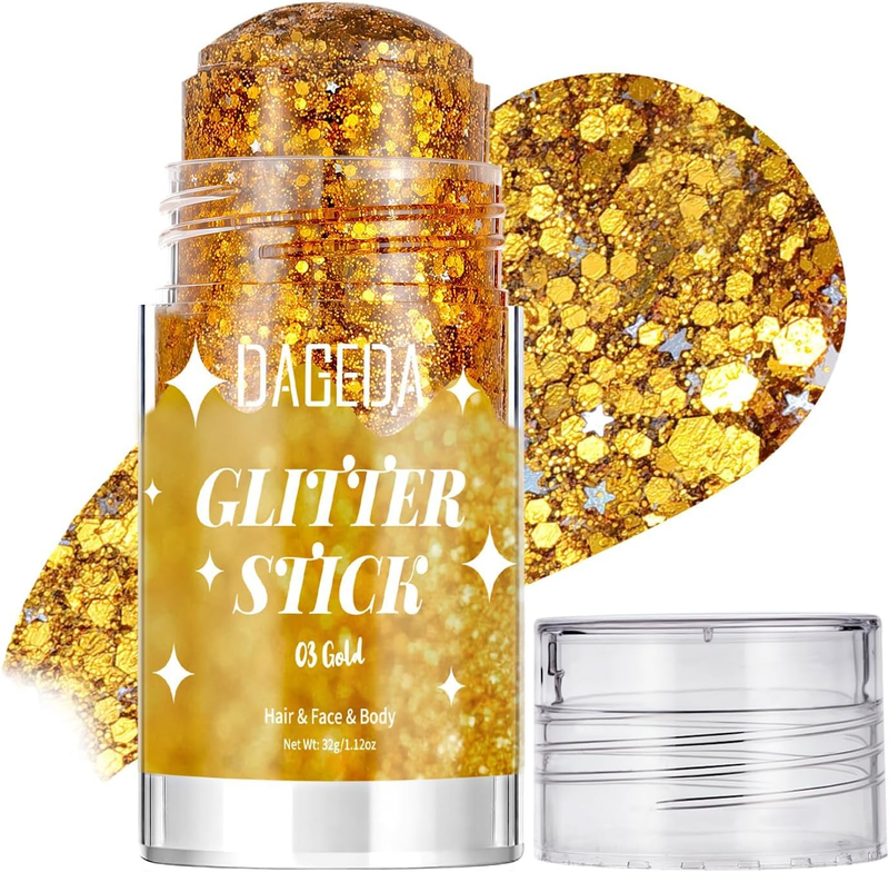 Gold Body Glitter Stick,Sparkly Hair Face Glitter Makeup