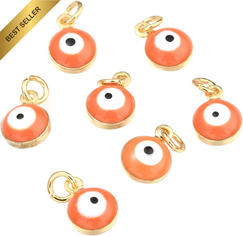 Evil Eye Charms Alloy Enamel Gold Charms Women Bracelet Pendants for DIY Jewelry