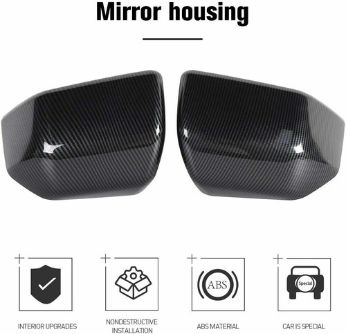 2X Carbon Fiber Rearview Mirror Cover Trim Bezel for Ford F150 2015+ Accessories