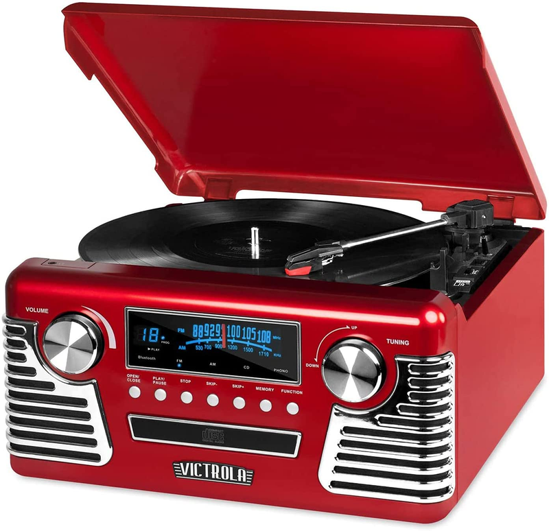 Victrola 50'S Retro Bluetooth Record Player Multimedia Center Built-In Speakers