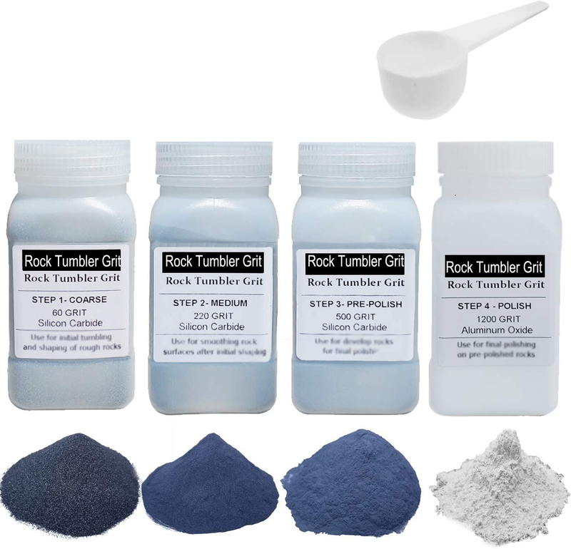 3 Pounds Rock Tumbler Refill Grit Media Kit (4 Polishing Grits)| 4-Steps for Tum