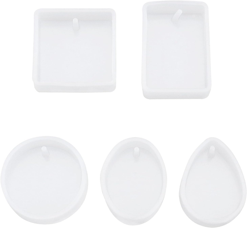 20PCS Jewelry Casting Moulds 5 Styles Resin Pendant Mould with Hanging Hole for