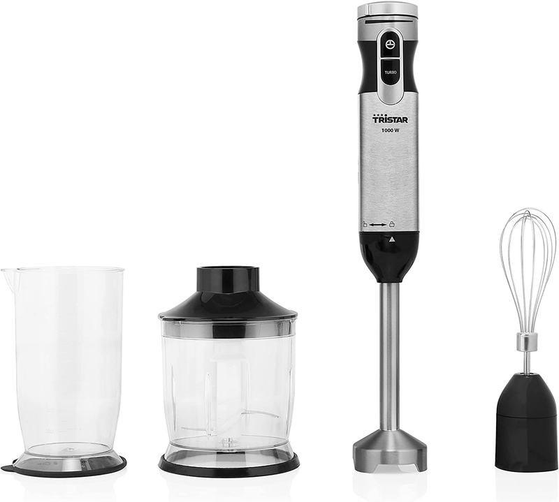 MX-4828 Hand Blender Removable Stainless Steel Bar 1000 Watt Silver Black