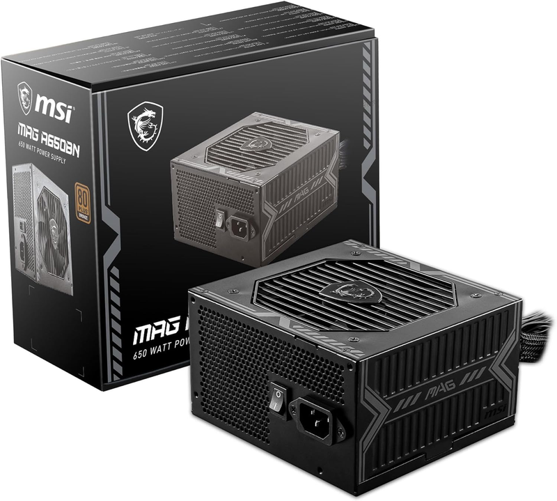 MAG A650BN Gaming Power Supply - 80 plus Bronze Certified 650W - Compact Size - ATX PSU