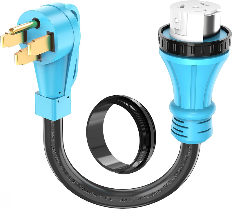 50 Amp 1.8FT RV Power Extension Adapter Cord NEMA 14-50P to SS2-50R RV Power Cord with Twist Locking for RV Camper and Generator to House, Heavy Duty 6/3+8/1 Gauge STW Wire, ETL Listed
