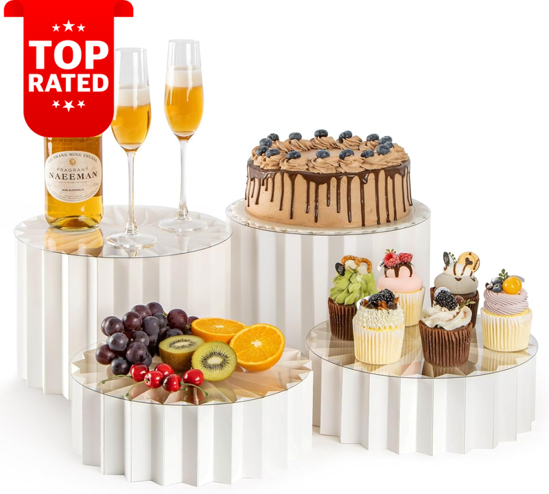 4 Pack Foldable Buffet Risers Food Display Stand Ideal for Party Events