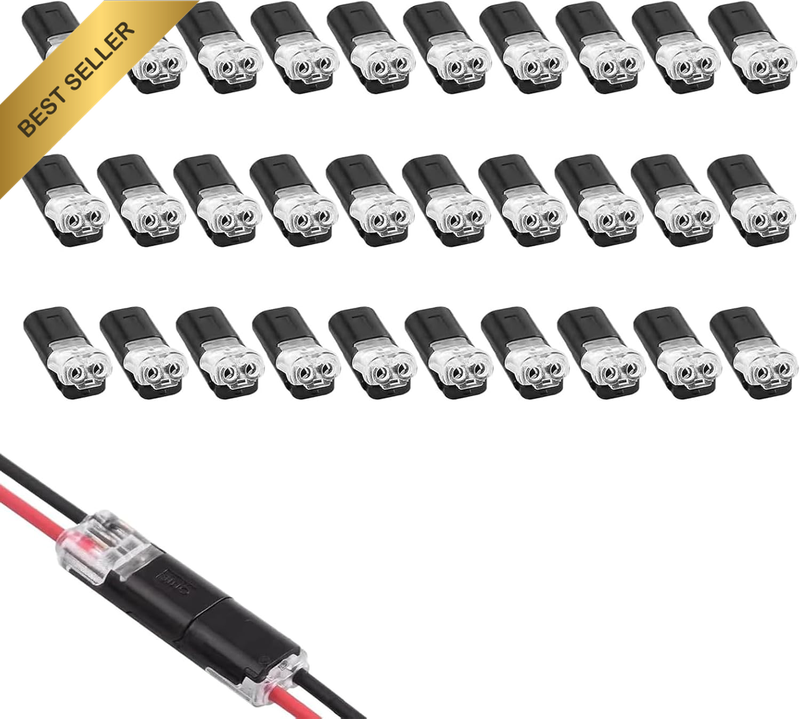 Waterproof Connector 2 Wires, 30 Pieces 12 V Connector, Waterproof Electrical Co