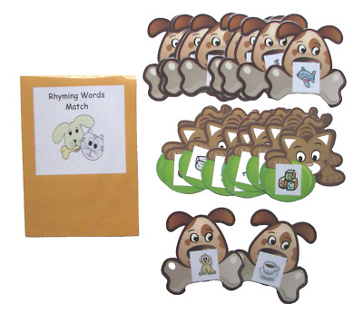 Teacher Made Literacy Center Learning Resource Game Rhyming Words Match