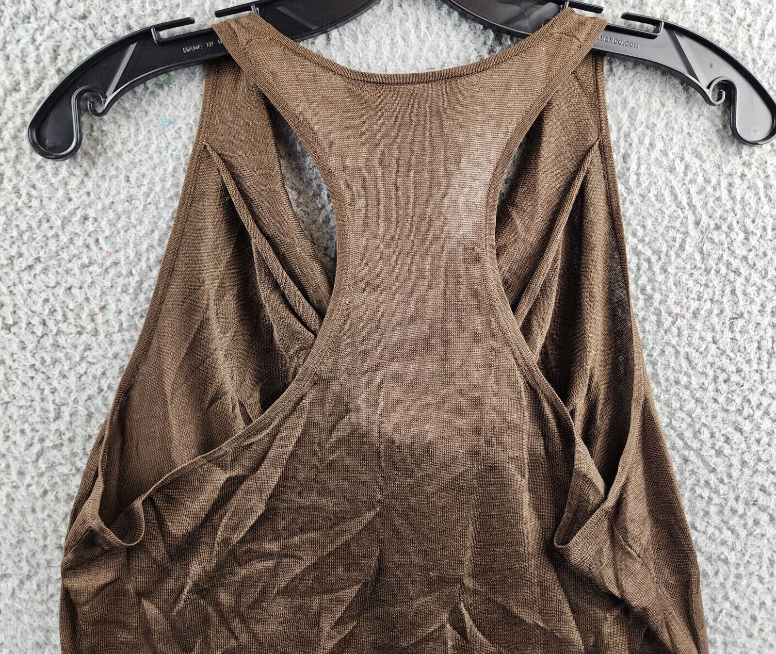 Theory Silk Cowl Neck Pullover Top Women's L Pecan Solid Racerback Sleeveless - Picture 12 of 13