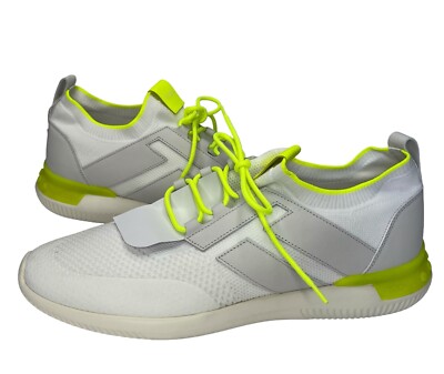 Tod s No Code 02 Knit High Sneakers, Mens Tods Size 10.5 (US 12 ) White/Yellow