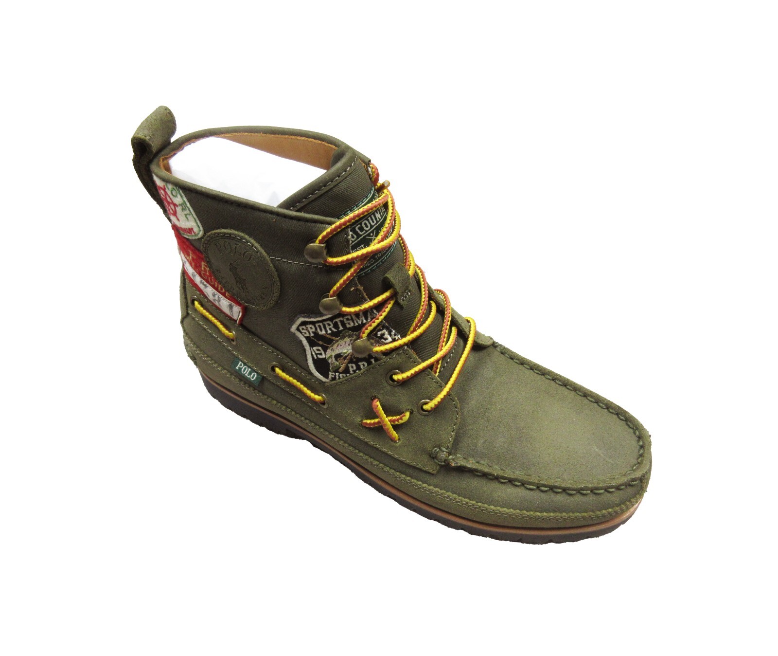 Polo Ralph Lauren Men's Green Ranger Mid Suede With Patches