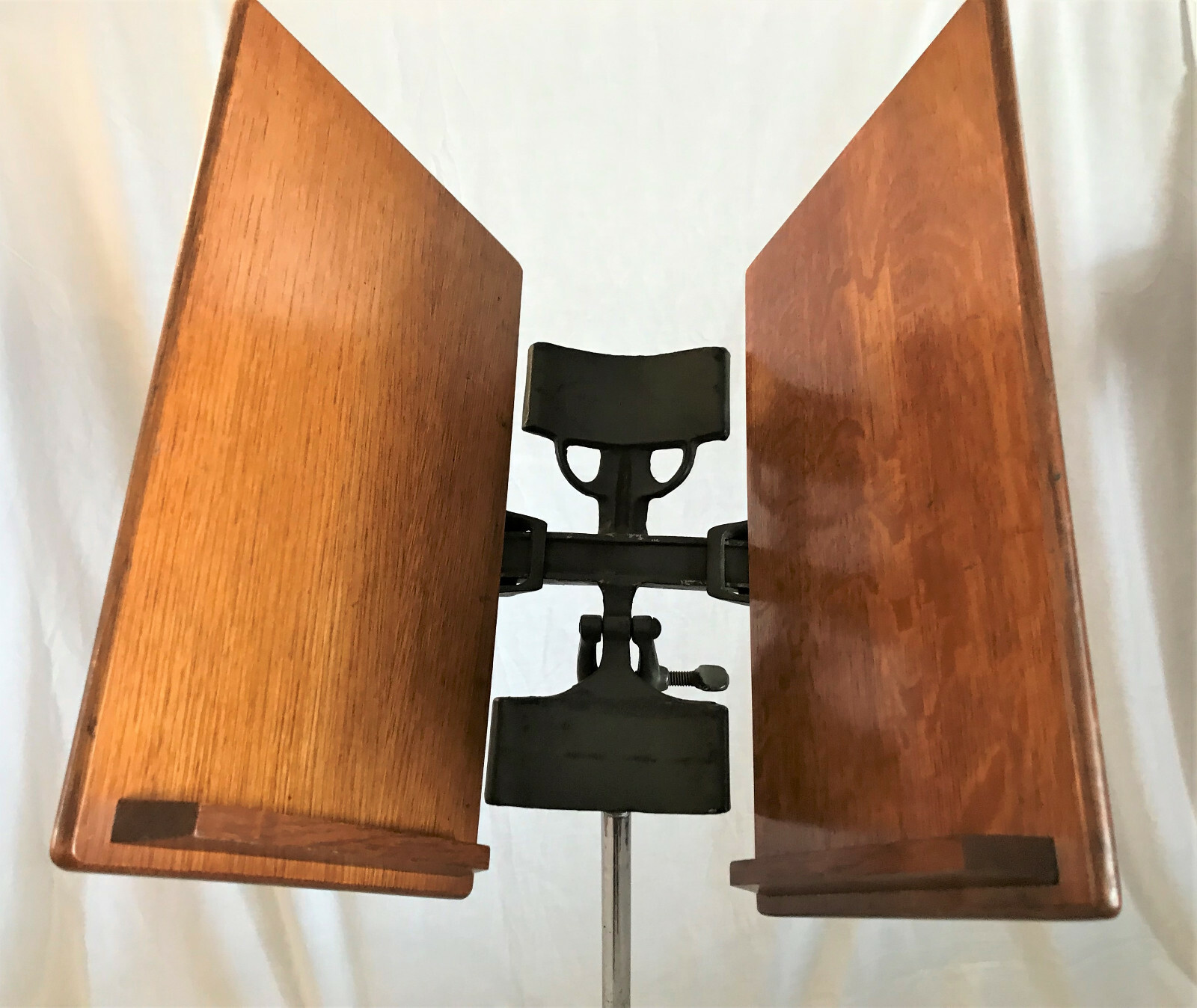 ANTIQUE DICTIONARY/BIBLE STAND CAST IRON AND OAK