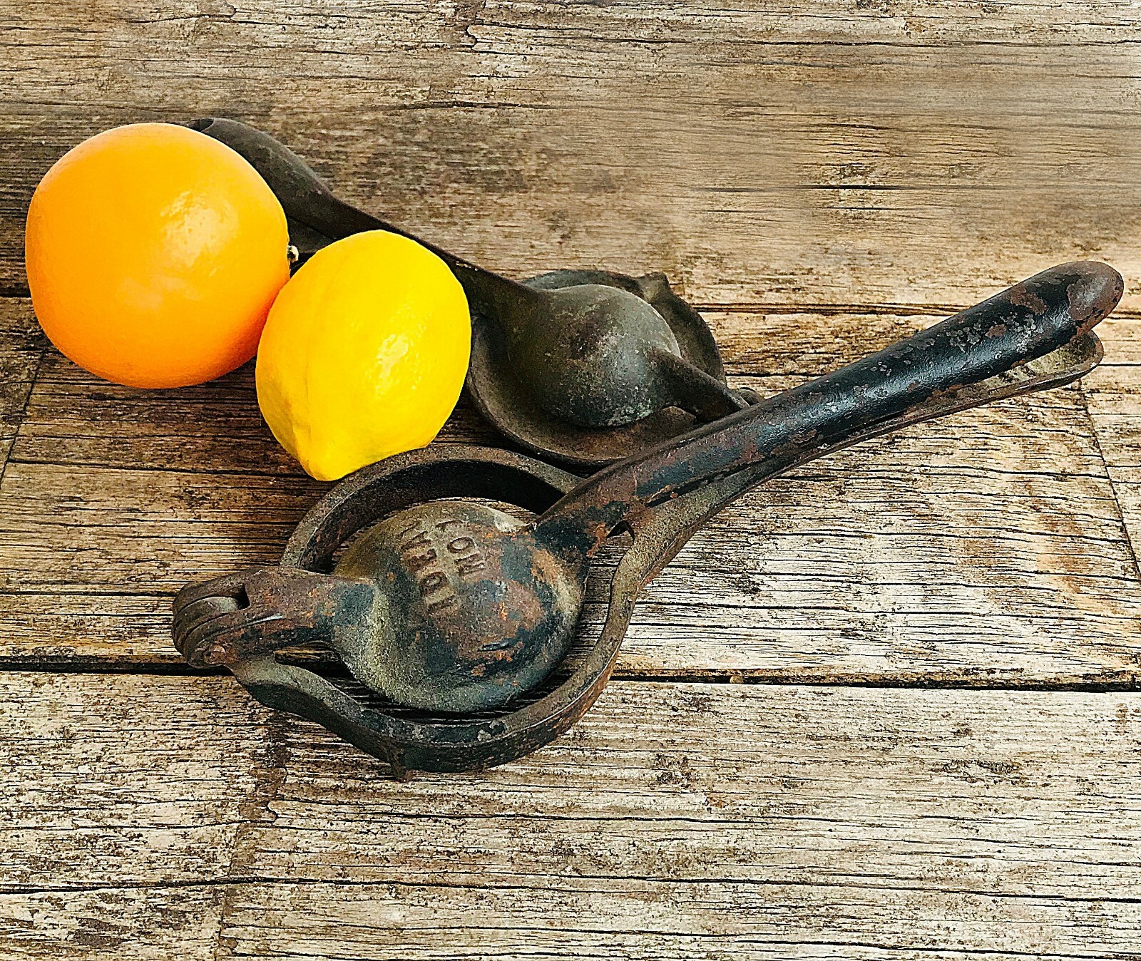 Antique Cast Iron Citrus Juicers Lemon Lime Orange Hand