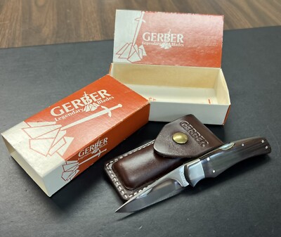 Gerber Ebony Folding Hunter II, W/Scabbard | 3  Blade, 6.75  Overall, 4 Closed