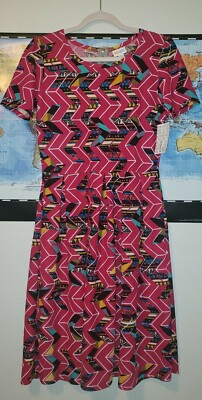 NWT AMELIA LULAROE LULA ROE DRESS SIZE L Pockets Beautiful