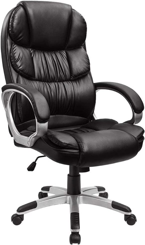 Leather High Back Office Chair Ergonomic Executive Office Chair Swivel Computer
