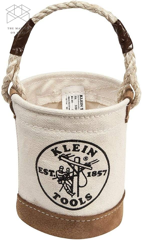 Tool Bucket Mini Small Parts Bag Heavy Duty Natural Canvas & Leather Bottom 🎯🎯