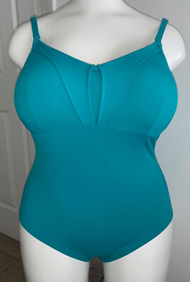 NWT-Amoena ''Ocean Breeze'' #71574 One Pc Mastectomy Swimwear Color: Sea Jade