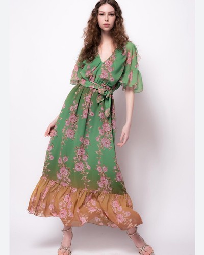 ワンピース PINKO Woman Dress Green 104709A2EX X26 PINKO | Green Women's Long Dress | YOOX