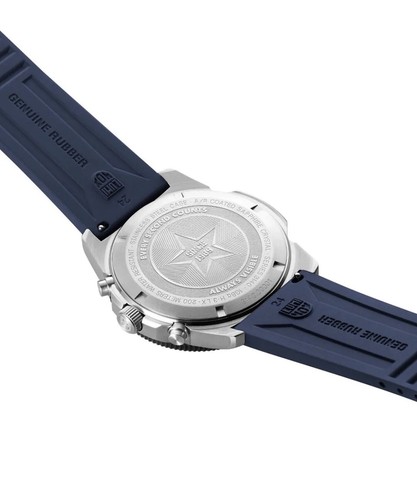 Pre-owned Luminox Pacific Diver Xs.3143 Chrono 44mm Blue Rubber Steel Quartz Men's Watch