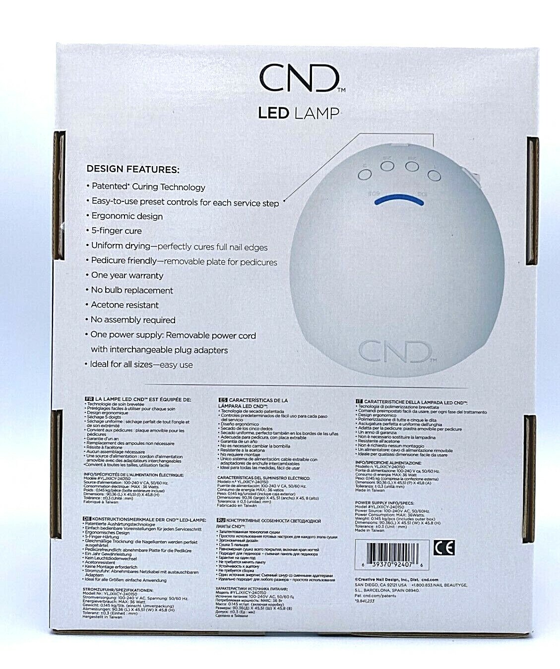 CND PROFESSIONAL LED LIGHT Lamp Shellac Gel Nail Dryer BRAND NEW AUTHENTIC