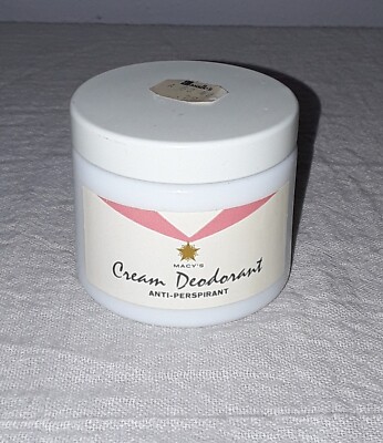 VINTAGE R H MACY & CO NEW YORK CREAM DEODORANT ANTI-PERSPIRANT JAR UNUSED NOS
