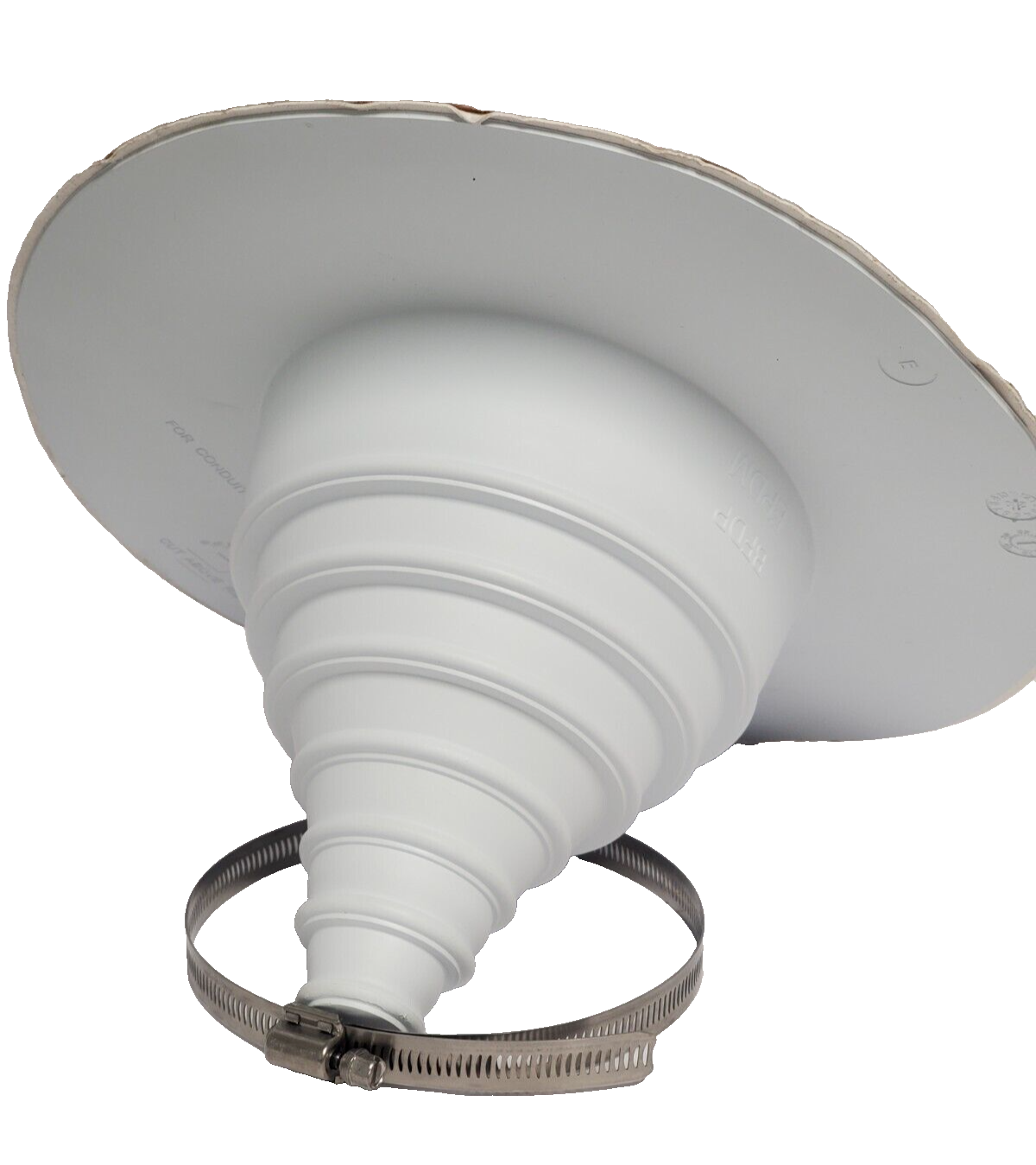 1" - 6" WHITE UNIVERSAL TAPED PIPE BOOT PEEL AND STICK PS