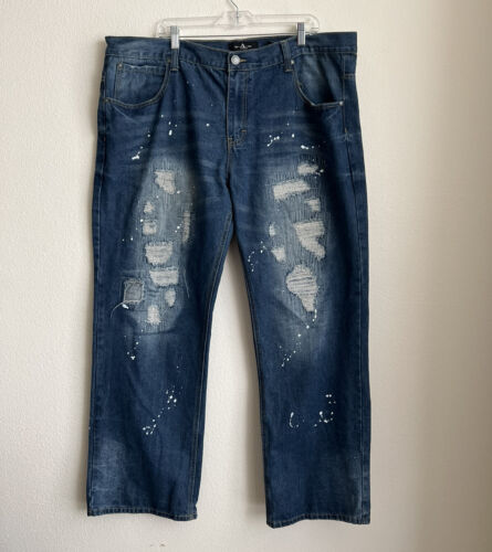 S Distressed Paint Splatter Jeans Size 44 X 32