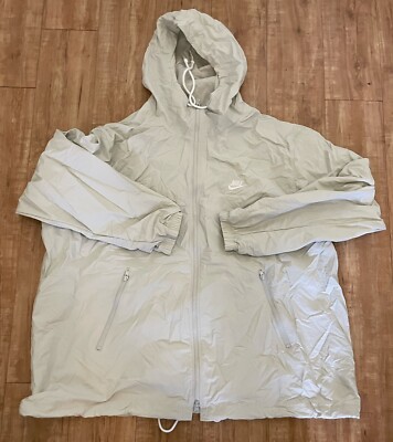 Nike Mens Sportswear Windrunner Hooded Jacket White Size 3XL DA0001-084
