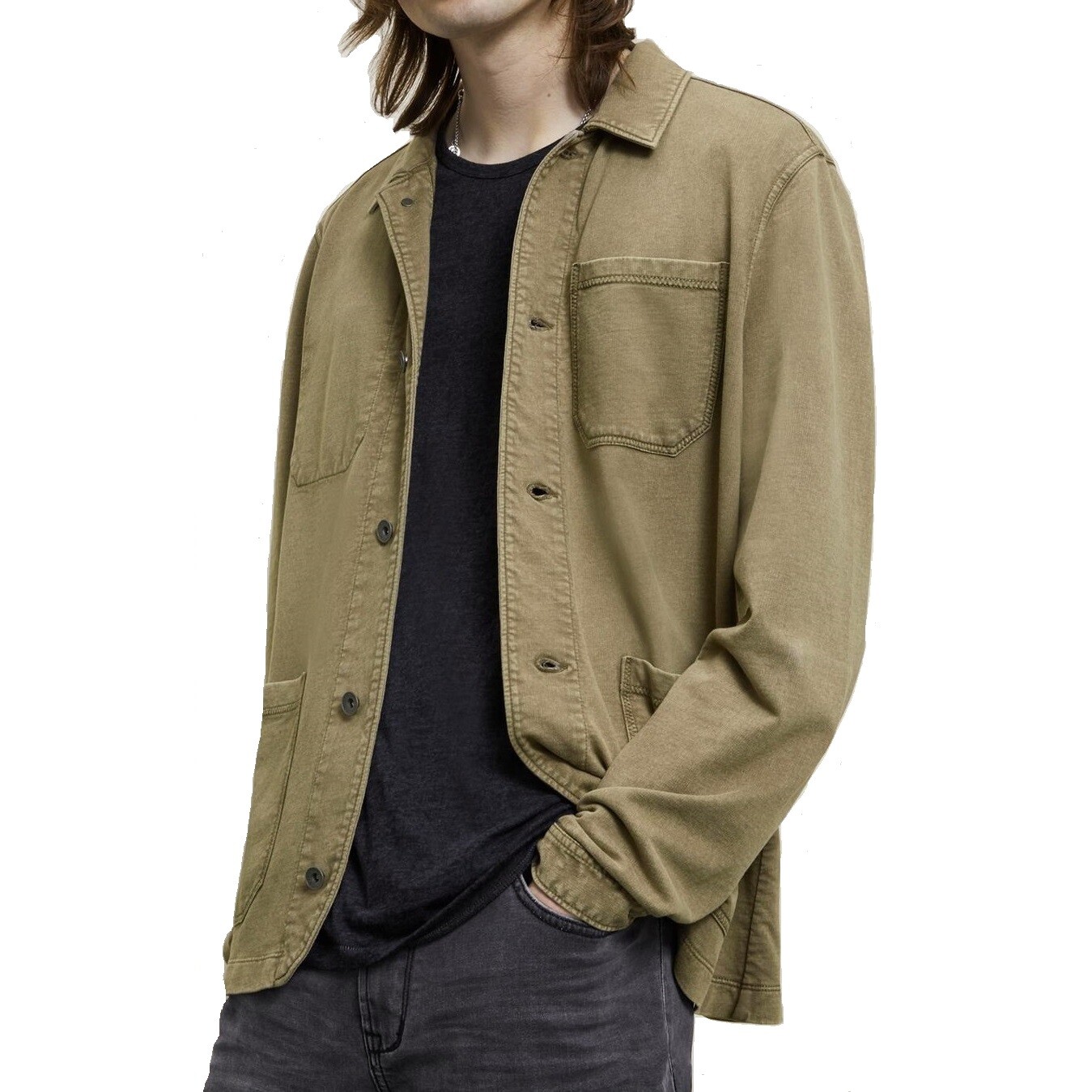 John Varvatos OUTERWEAR メンズ カラー: ブラック 通販 ジョンバルベイトス メンズ コート アウター Hooded Jean Jacket O1296U2B